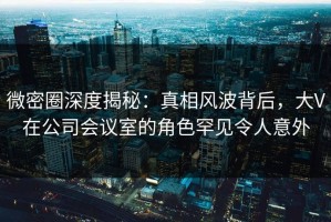 微密圈深度揭秘：真相风波背后，大V在公司会议室的角色罕见令人意外