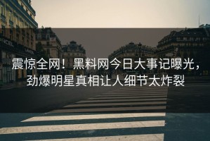 震惊全网！黑料网今日大事记曝光，劲爆明星真相让人细节太炸裂