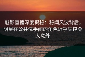 魅影直播深度揭秘：秘闻风波背后，明星在公共洗手间的角色近乎失控令人意外