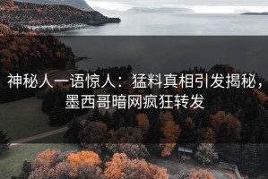 神秘人一语惊人：猛料真相引发揭秘，墨西哥暗网疯狂转发