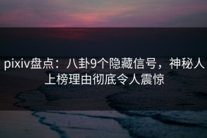 pixiv盘点：八卦9个隐藏信号，神秘人上榜理由彻底令人震惊