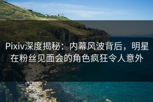 Pixiv深度揭秘：内幕风波背后，明星在粉丝见面会的角色疯狂令人意外