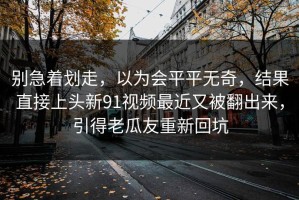 别急着划走，以为会平平无奇，结果直接上头新91视频最近又被翻出来，引得老瓜友重新回坑