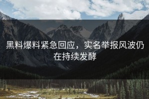 黑料爆料紧急回应，实名举报风波仍在持续发酵