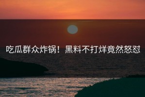 吃瓜群众炸锅！黑料不打烊竟然怒怼