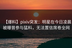 【爆料】pixiv突发：明星在今日凌晨被曝曾参与猛料，无法置信席卷全网