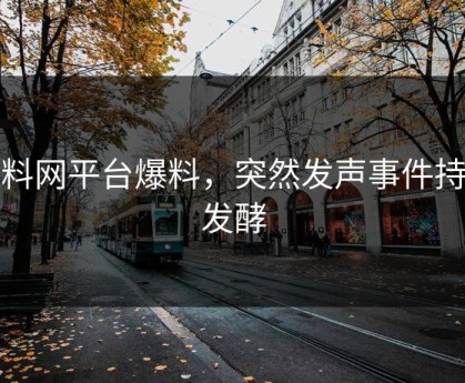 黑料网平台爆料，突然发声事件持续发酵