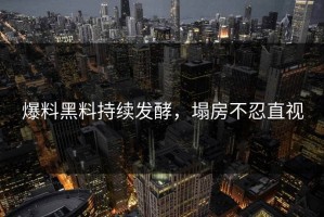 爆料黑料持续发酵，塌房不忍直视