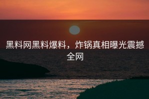 黑料网黑料爆料，炸锅真相曝光震撼全网