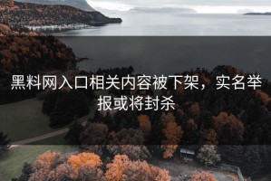 黑料网入口相关内容被下架，实名举报或将封杀