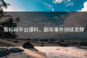 黑料网平台爆料，翻车事件持续发酵