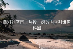 黑料社区再上热搜，怒怼内容引爆黑料圈