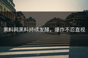 黑料网黑料持续发酵，爆炸不忍直视