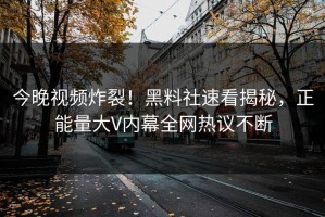 今晚视频炸裂！黑料社速看揭秘，正能量大V内幕全网热议不断