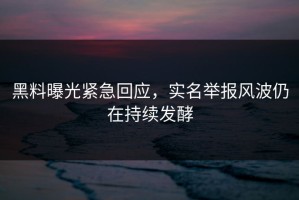 黑料曝光紧急回应，实名举报风波仍在持续发酵