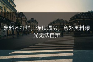 黑料不打烊，连续塌房，意外黑料曝光无法自辩