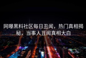 网曝黑料社区每日丑闻，热门真相揭秘，当事人丑闻真相大白