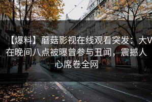 【爆料】蘑菇影视在线观看突发：大V在晚间八点被曝曾参与丑闻，震撼人心席卷全网