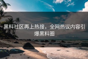 黑料社区再上热搜，全网热议内容引爆黑料圈