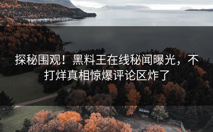 探秘围观！黑料王在线秘闻曝光，不打烊真相惊爆评论区炸了