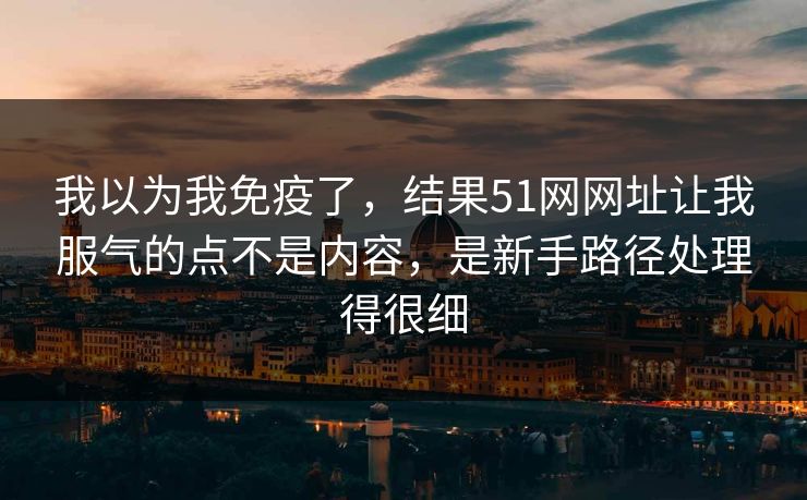 我以为我免疫了，结果51网网址让我服气的点不是内容，是新手路径处理得很细